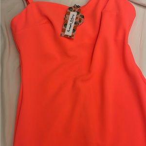 Pineapple clothing neon coral bodycon dress